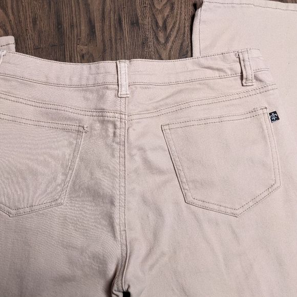 Pink Latte Tan Bootcut Slightly Flared Khaki Cream Tan Junior's Soft Dress Pants - Picture 5 of 5